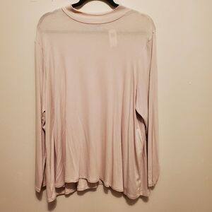 NEW Womens Luxe Top Size XL Wishbone White Stretch Ribbed Tunic